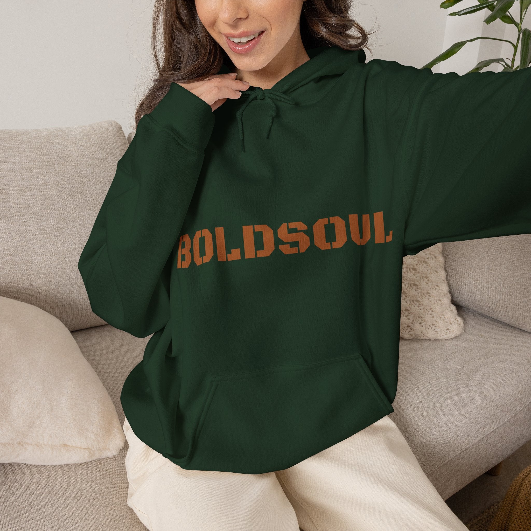 Lion Roar Hoodie — "BOLDSOUL" Graphic Pullover for Courage & Confidence