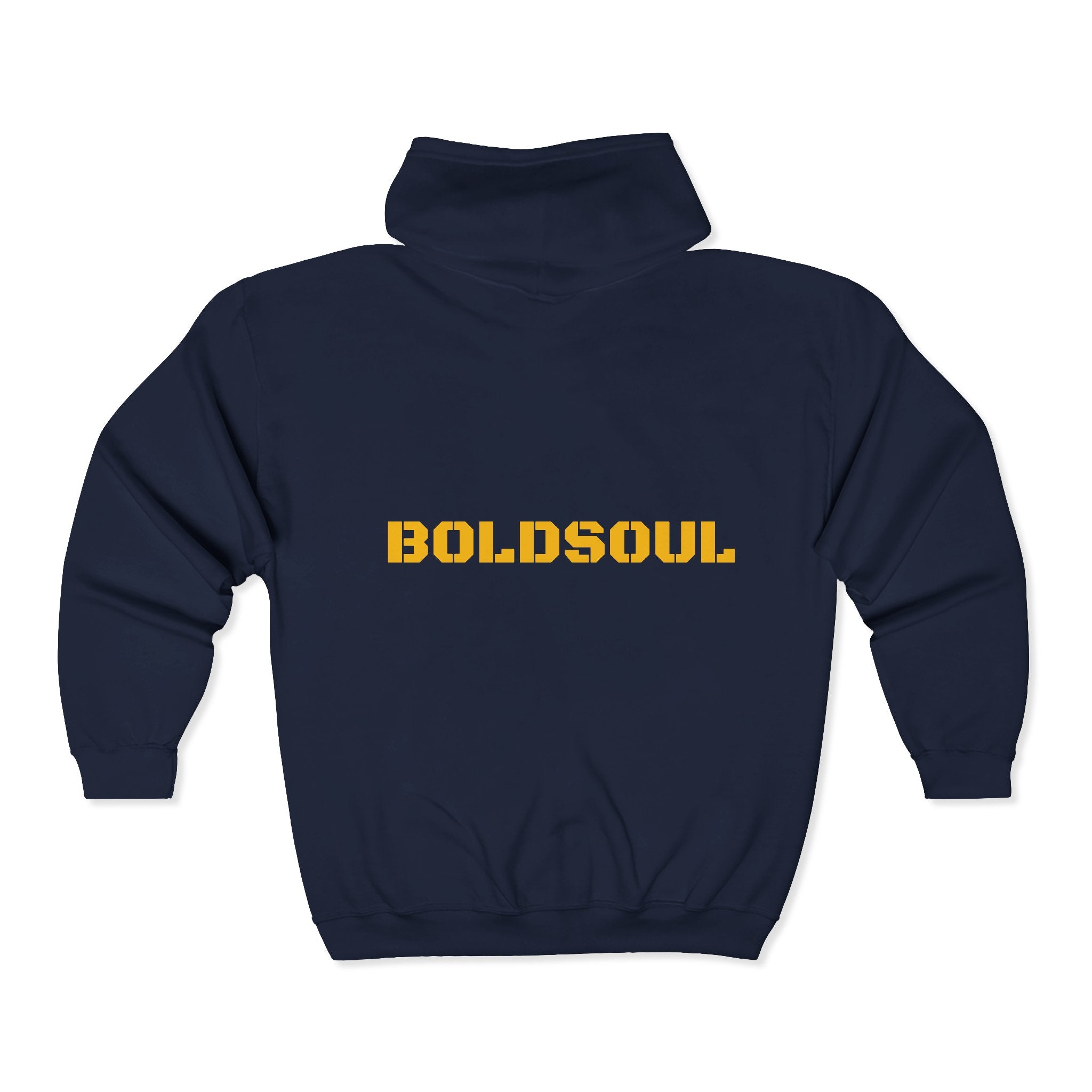 Boldsoul Crowned Lion Zip Hoodie — Gold Lion Emblem Full-Zip Hoodie