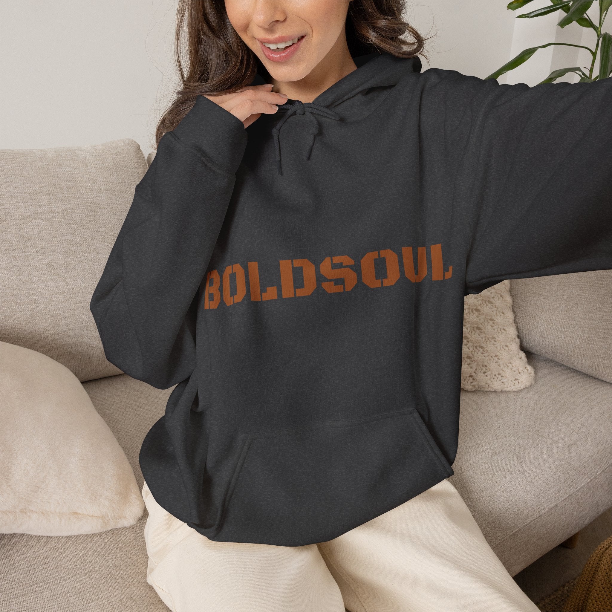 Lion Roar Hoodie — "BOLDSOUL" Graphic Pullover for Courage & Confidence