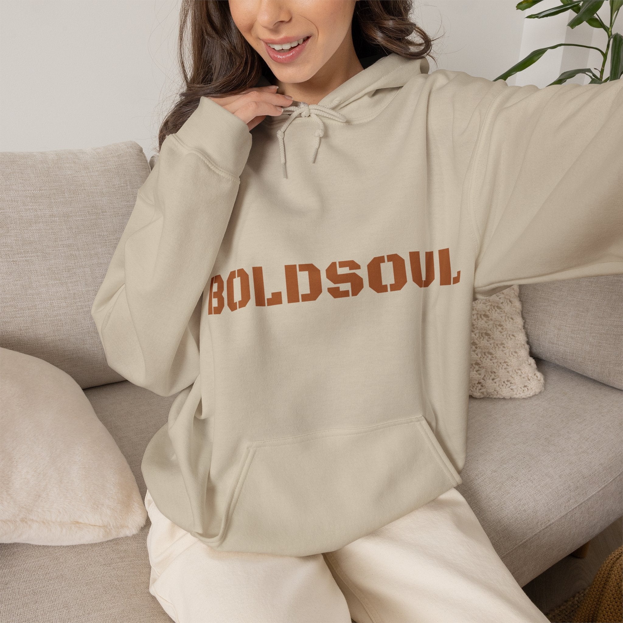 Lion Roar Hoodie — "BOLDSOUL" Graphic Pullover for Courage & Confidence