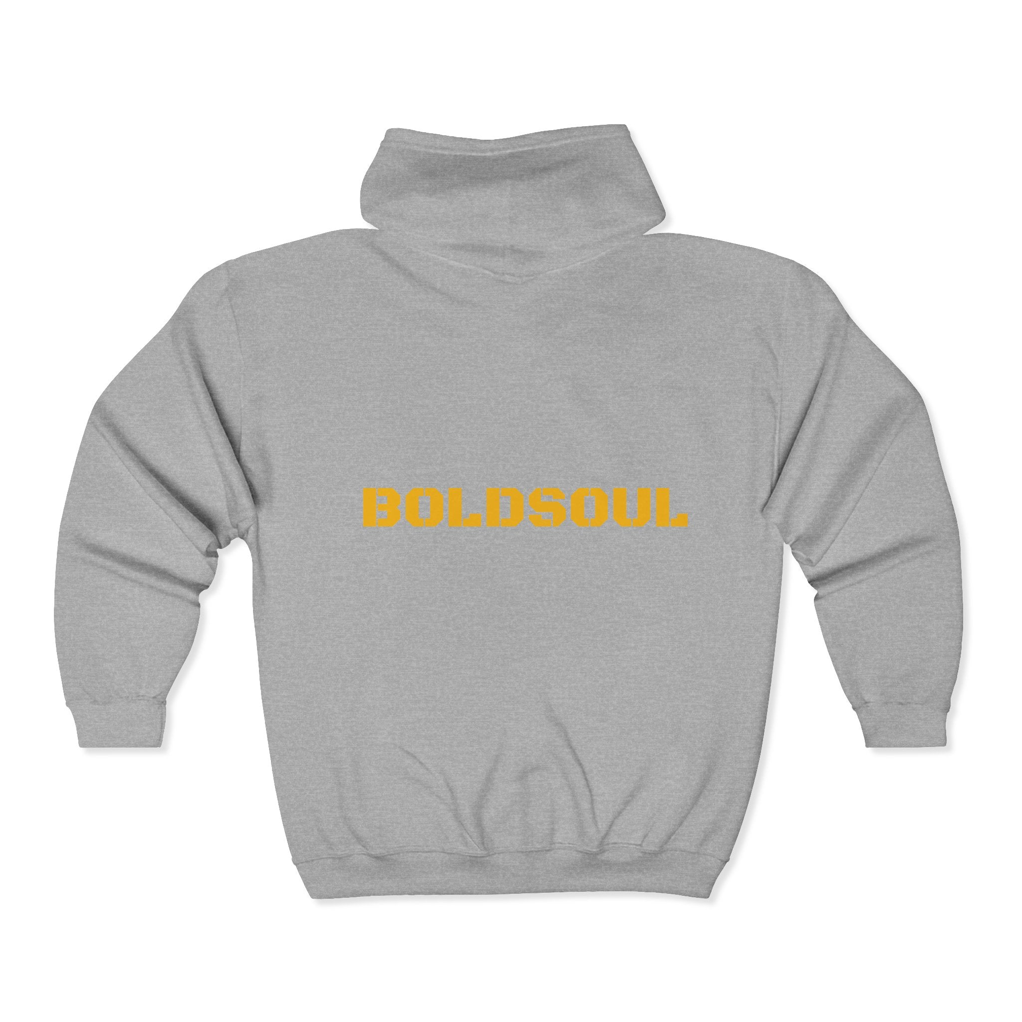 Boldsoul Crowned Lion Zip Hoodie — Gold Lion Emblem Full-Zip Hoodie