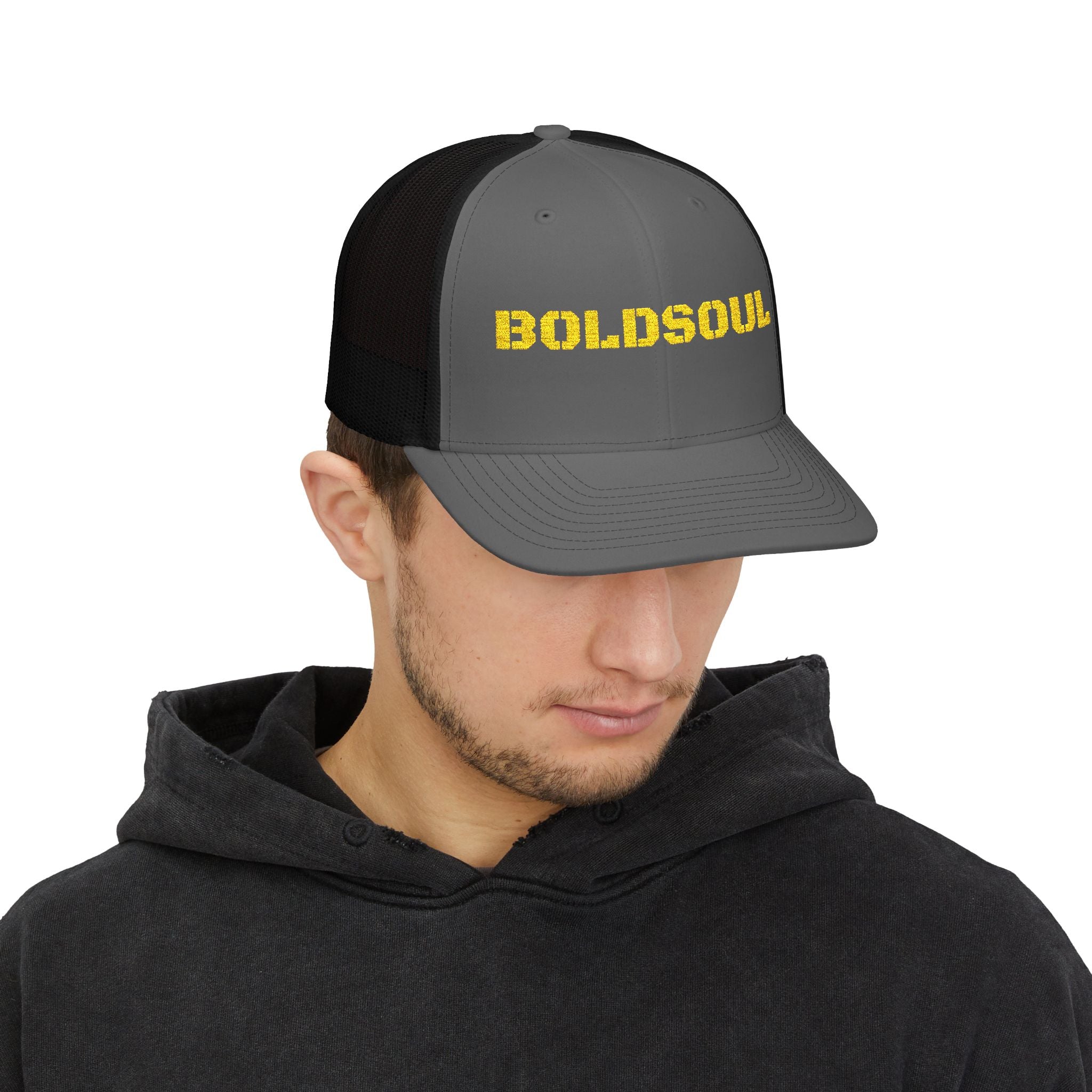 Boldsoul Trucker Cap — Retro Distressed Logo Snapback