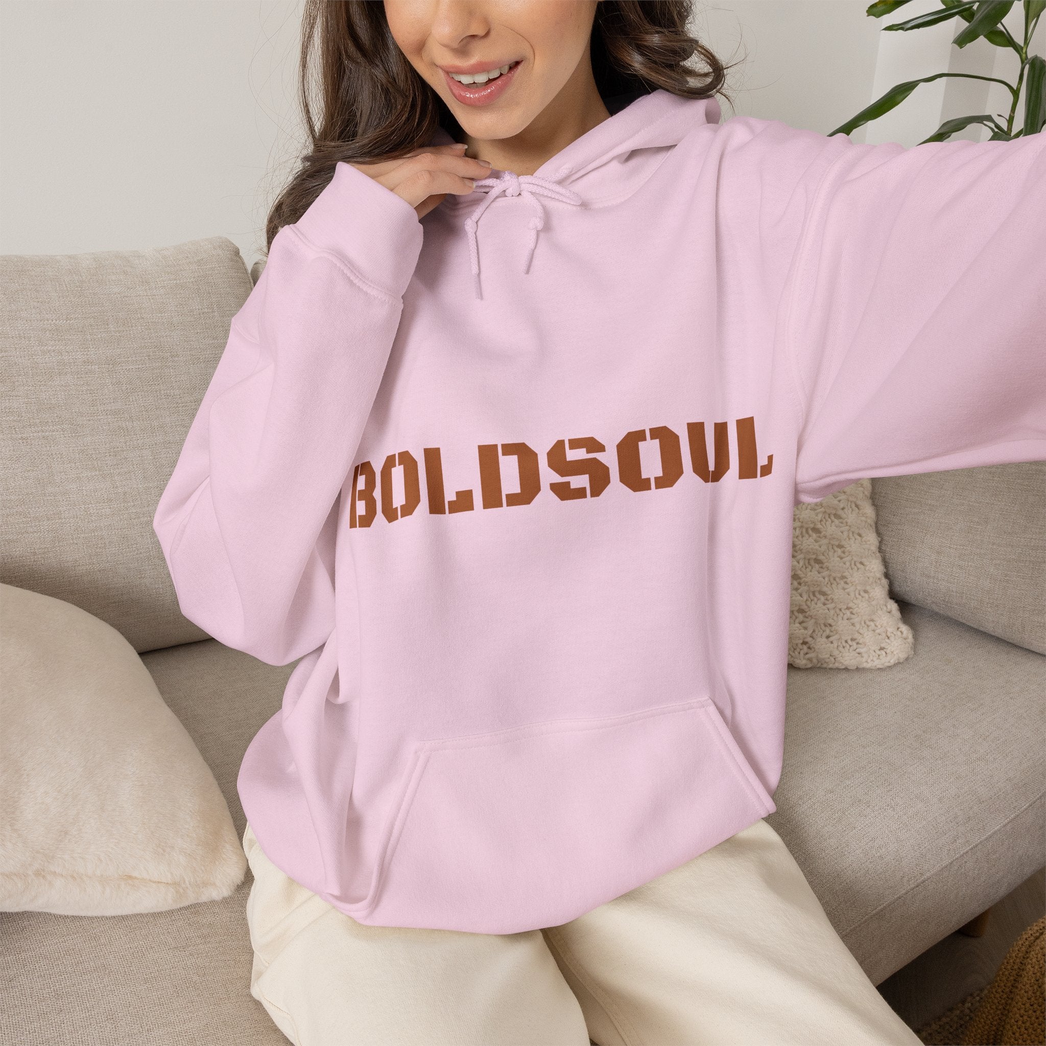 Lion Roar Hoodie — "BOLDSOUL" Graphic Pullover for Courage & Confidence