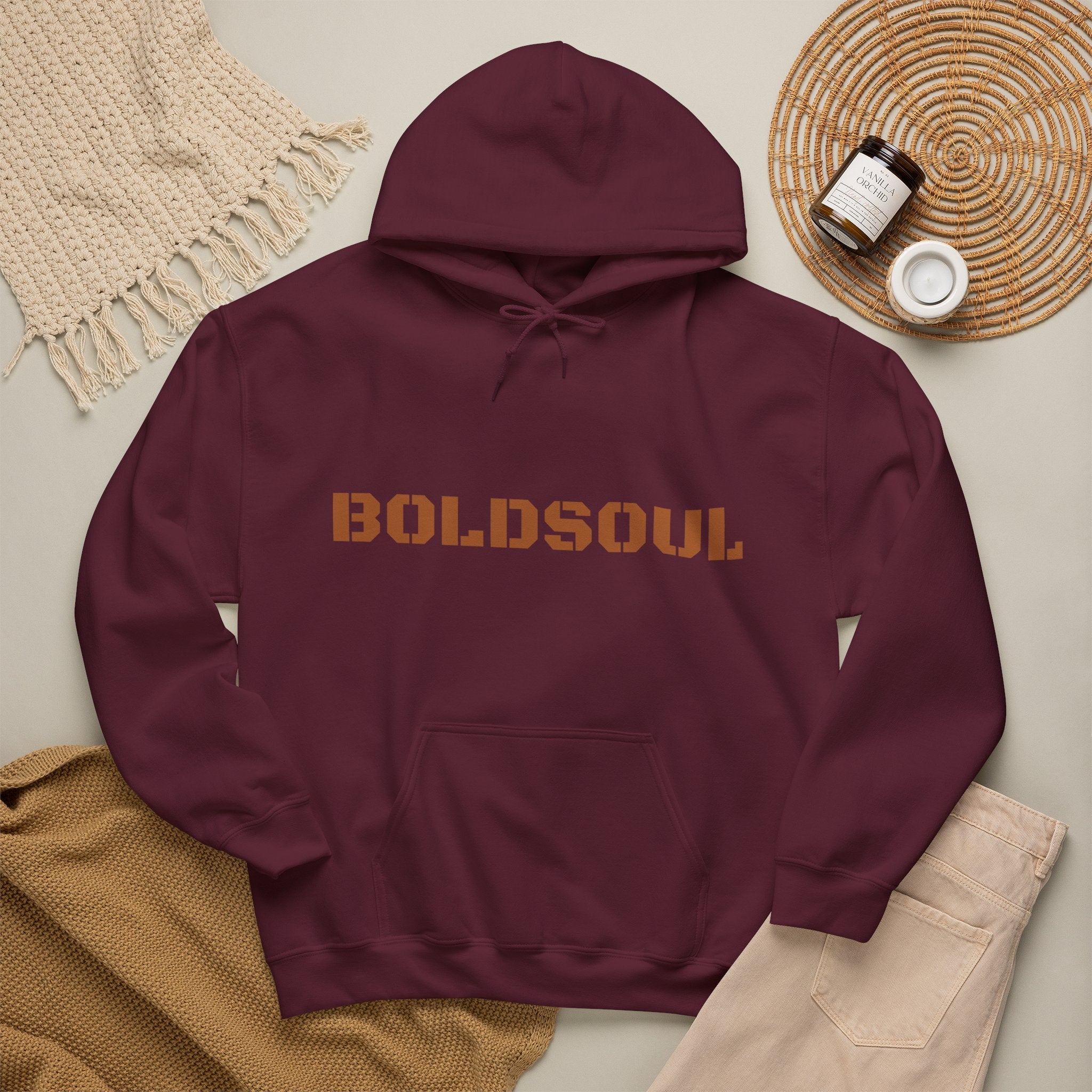 Lion Roar Hoodie — "BOLDSOUL" Graphic Pullover for Courage & Confidence
