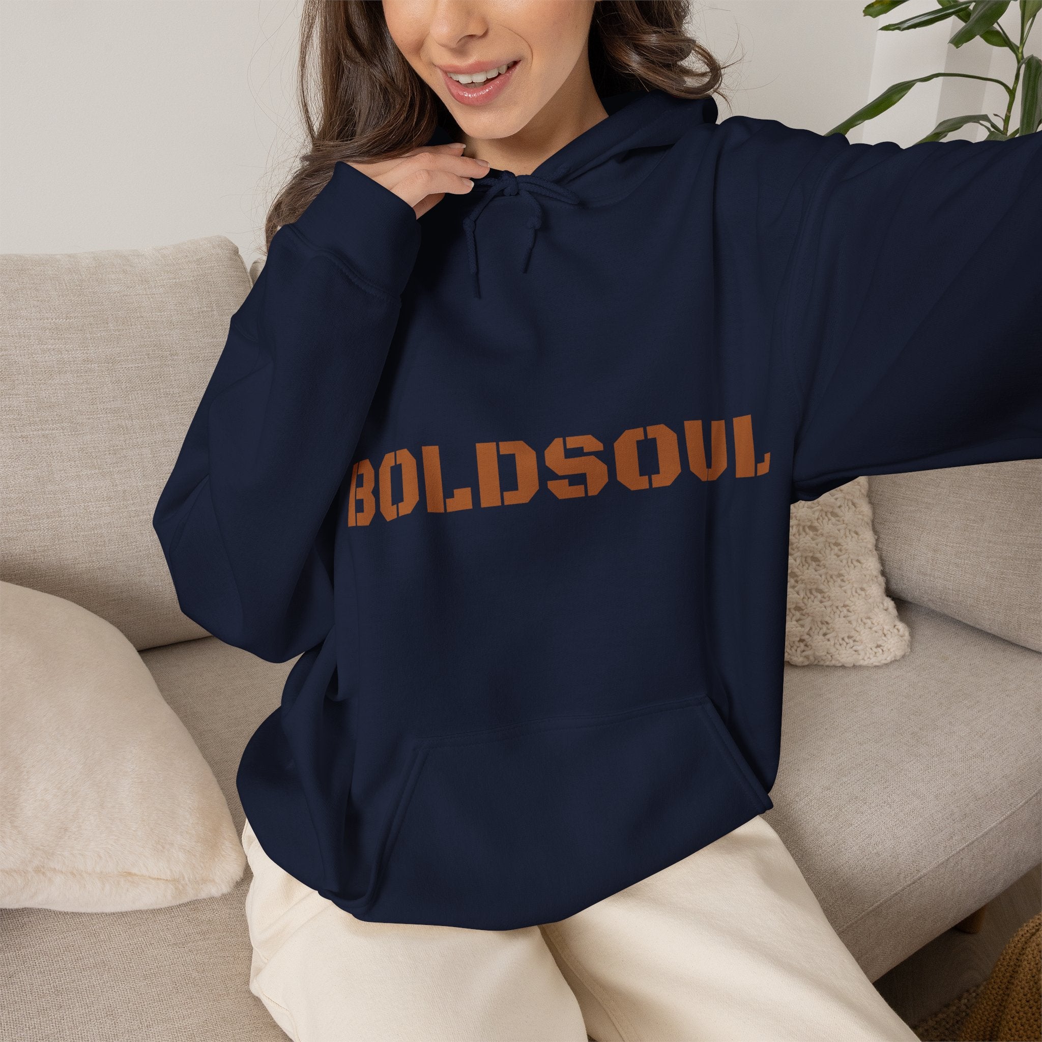 Lion Roar Hoodie — "BOLDSOUL" Graphic Pullover for Courage & Confidence