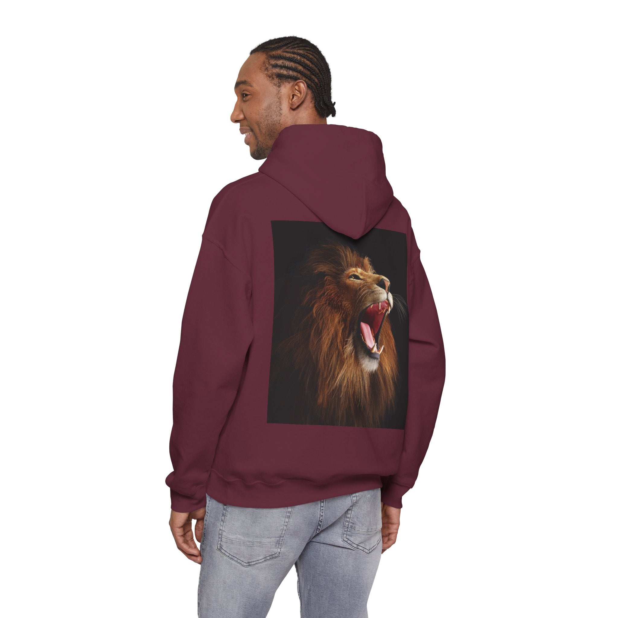 Lion Roar Hoodie — "BOLDSOUL" Graphic Pullover for Courage & Confidence