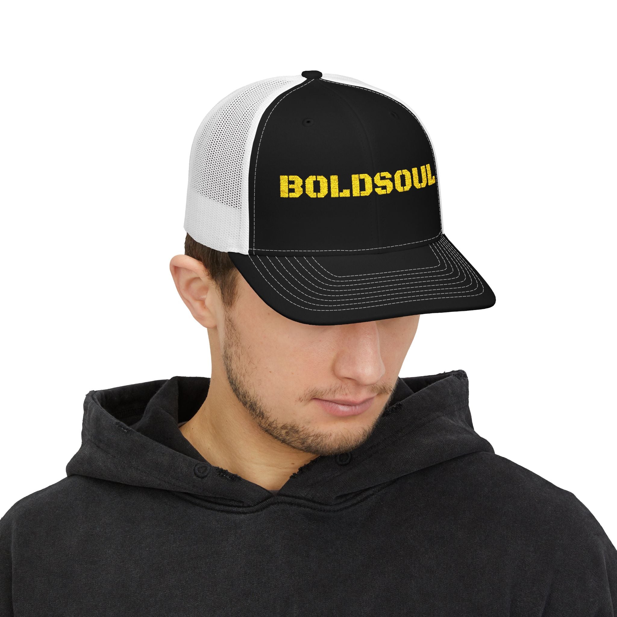 Boldsoul Trucker Cap — Retro Distressed Logo Snapback