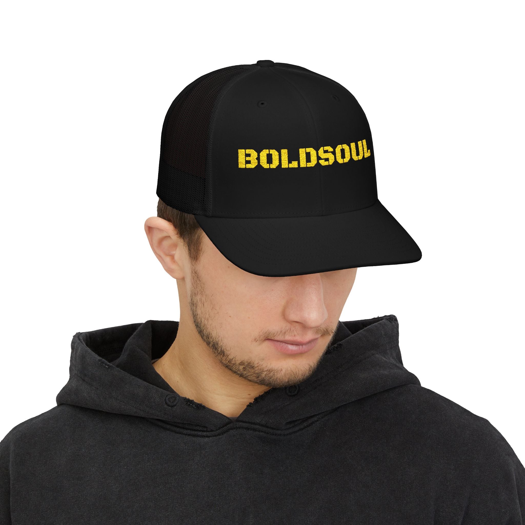 Boldsoul Trucker Cap — Retro Distressed Logo Snapback