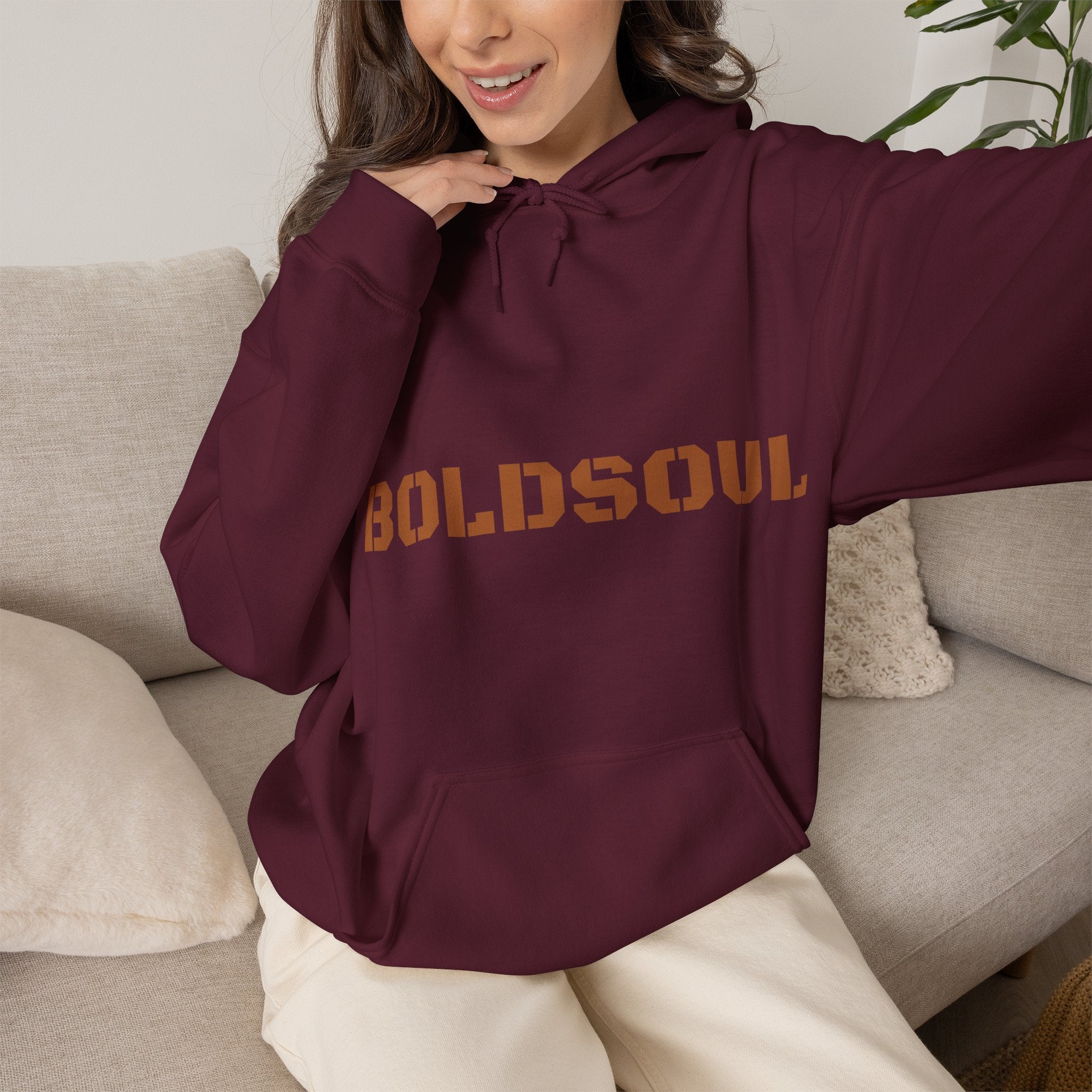 Lion Roar Hoodie — "BOLDSOUL" Graphic Pullover for Courage & Confidence