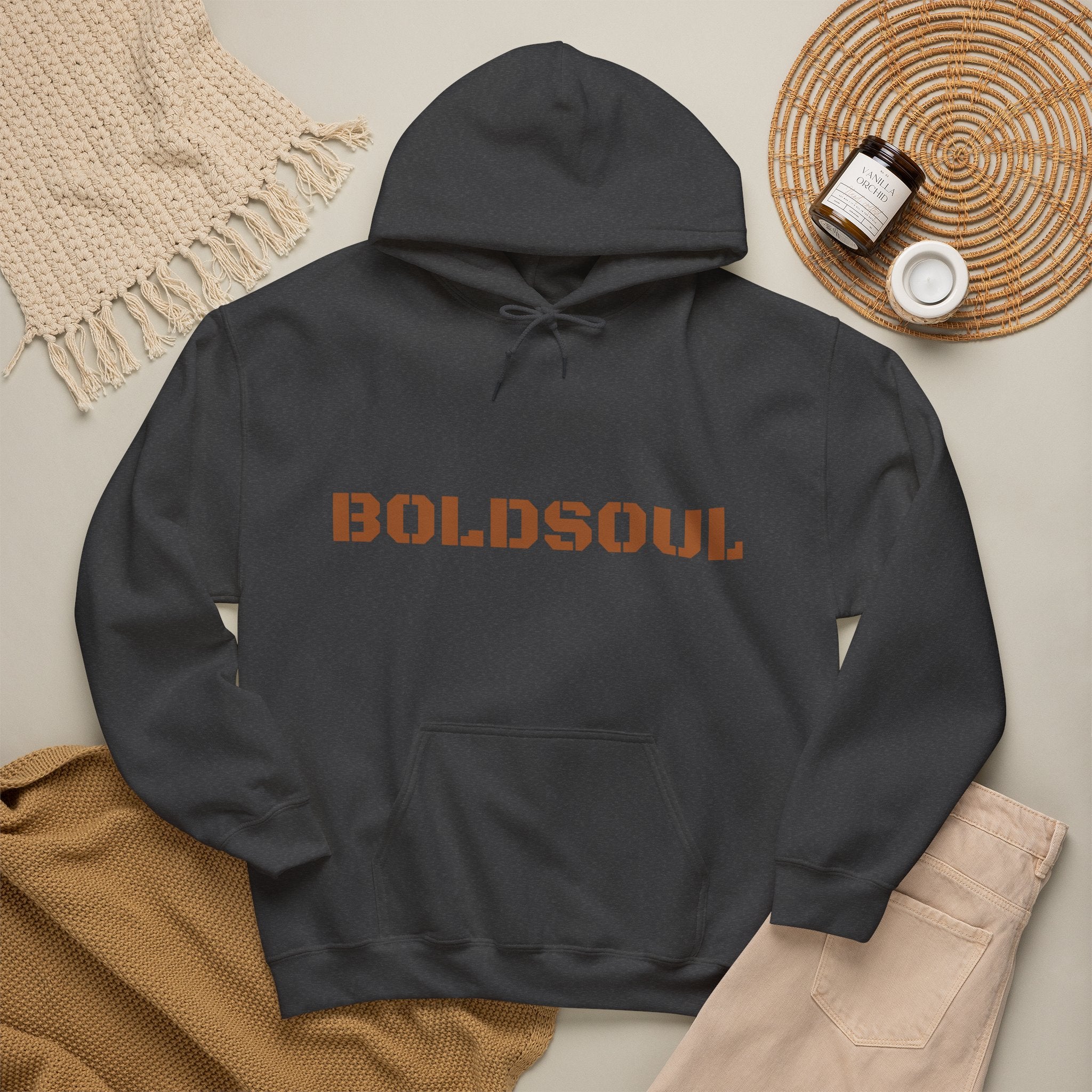 Lion Roar Hoodie — "BOLDSOUL" Graphic Pullover for Courage & Confidence