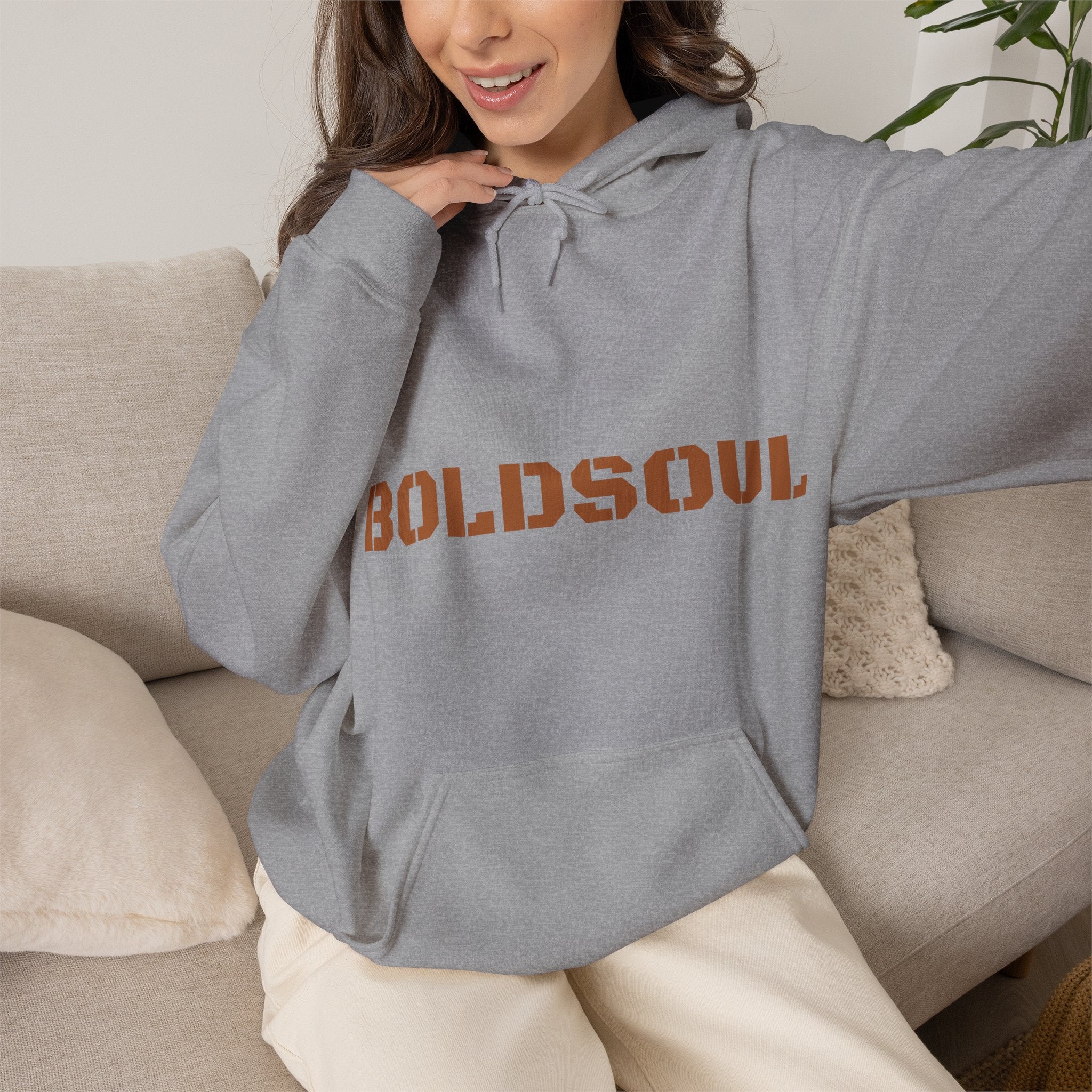 Lion Roar Hoodie — "BOLDSOUL" Graphic Pullover for Courage & Confidence